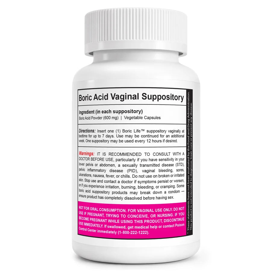 NutraBlast Supositorios vaginales de ácido bórico