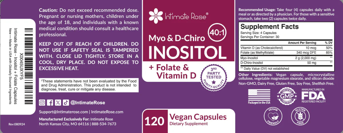 Myo-Inositol & D-Chiro Inositol + Acido Folico y Vitamina D